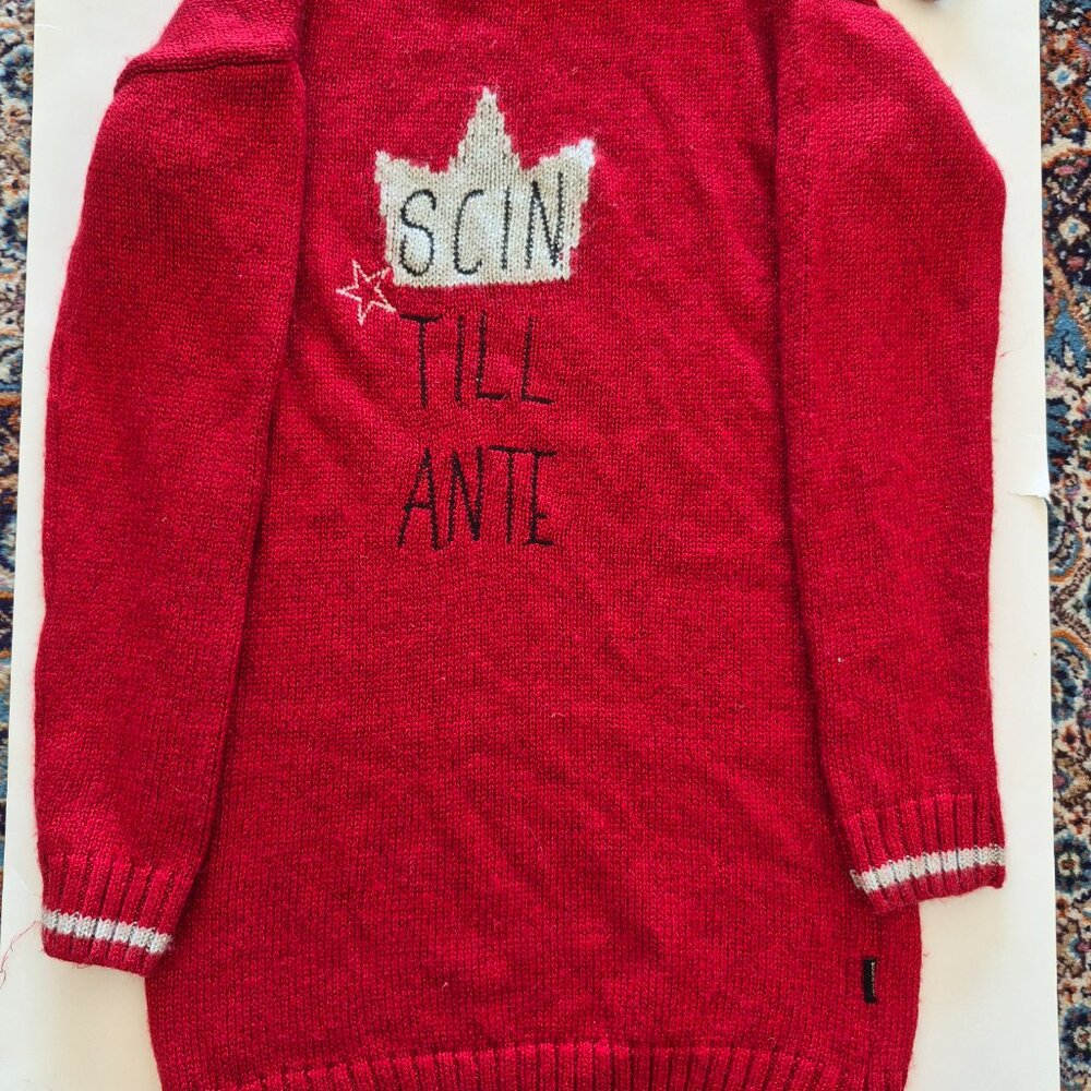 NWT Souris Mini Red christmas collection sweater dress with belt size 10 NEW